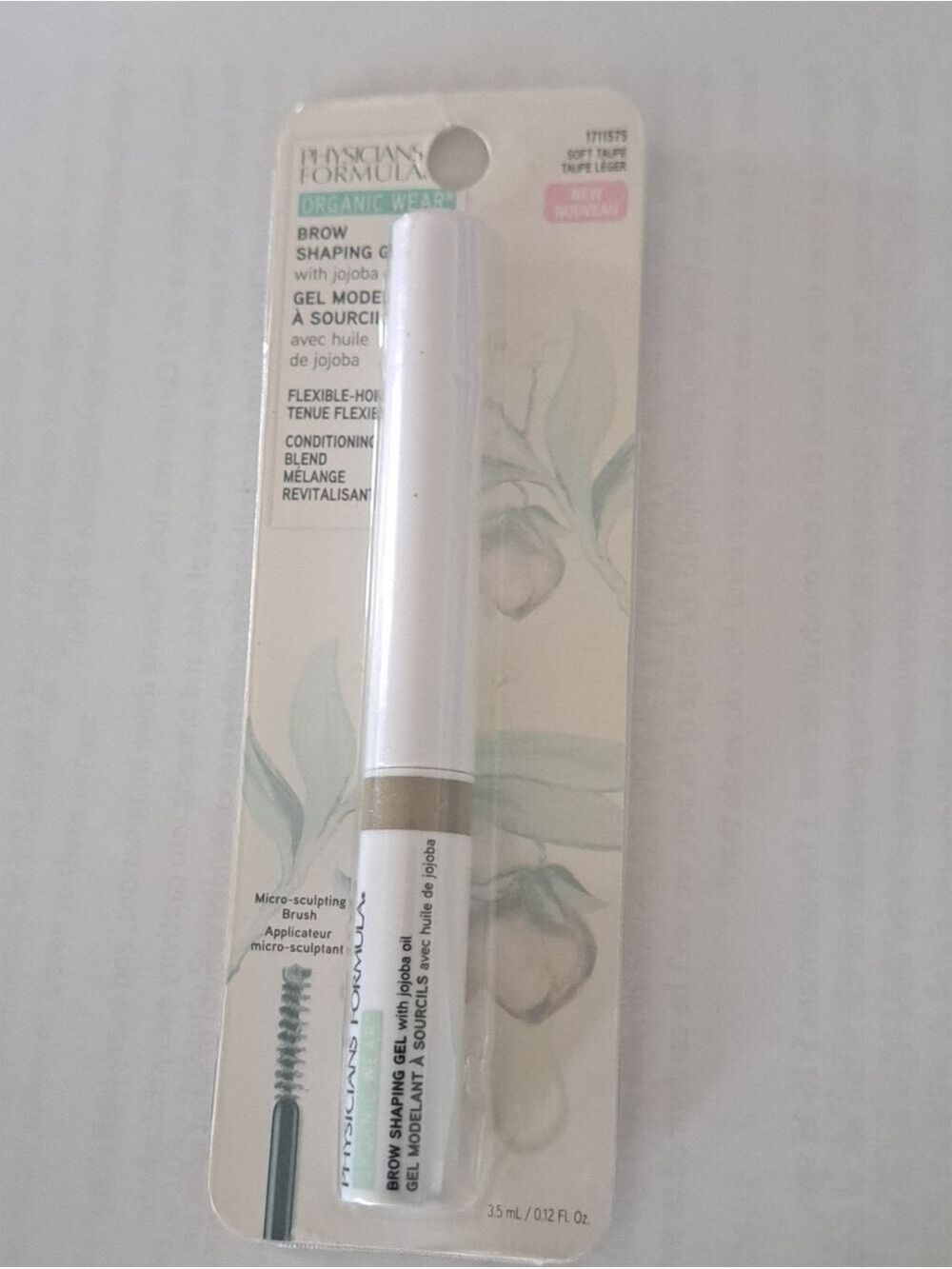 Physicians Formula Organic Wear Brow Shaping Gel Soft Taupe jojoba oil flexible